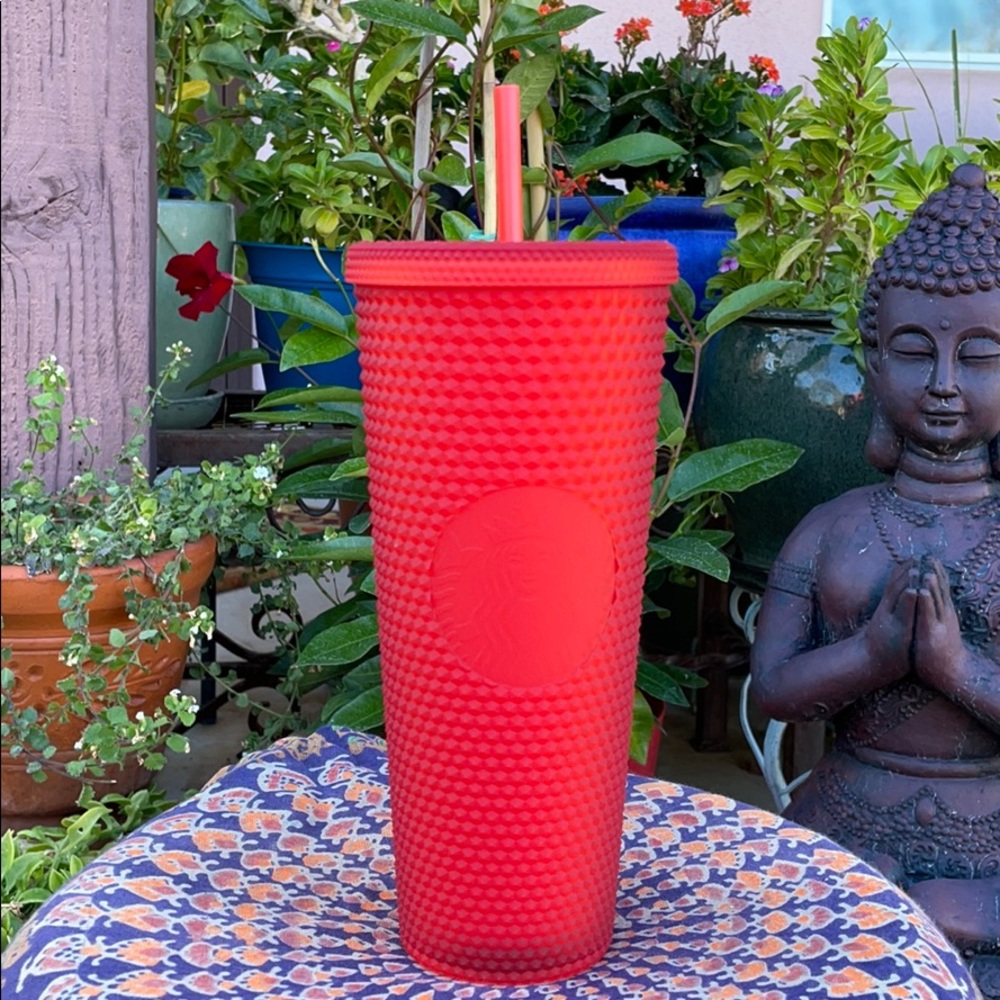 New Matte Red Studded Starbucks Venti Cold Cup / Tumbler